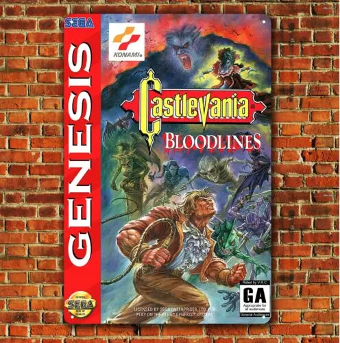 1r,Castlevania Sega Genesis Retro Video Game Metal Poster - 20x30cm ( )-metal sign