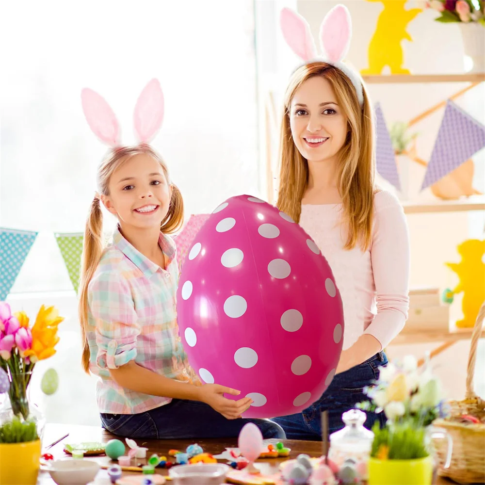 Easter PVC Inflatable Egg Balls 50x35cm Hanging Decorative Balloon Indoor Outdoor Yard Garden Pendant Ornament Party Decorations