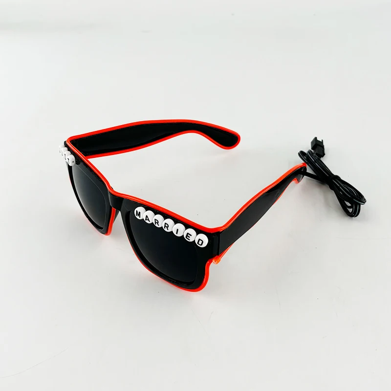 LED-Brille, nur verheiratet, Hochzeit, Braut, Überraschungsgeschenk, Paar-Brille, Souvenirs, leuchtende Herz-Brille, verheiratete Sonnenbrille – Detail 14