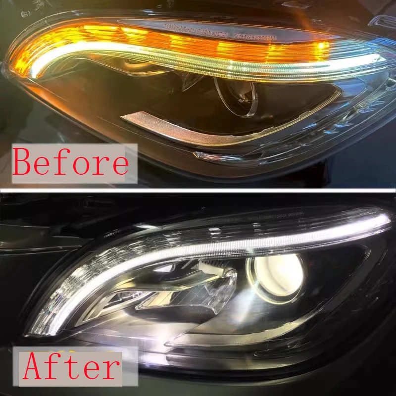 For Mercedes-Benz M-Class ML W166 166 ML300 ML350 ML400 ML450 Car DRL Headlight Light Guide Plate Daytime Running Light Tube Bar view 3
