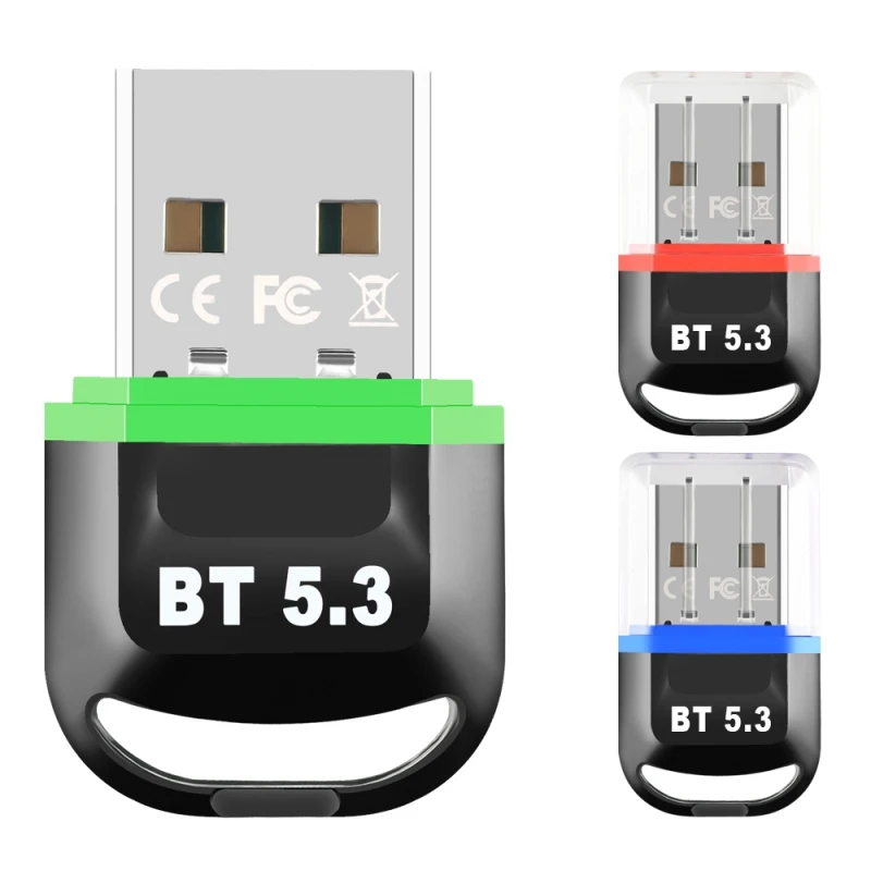 2PCS Low Power USB 20M Wireless BT 5.3 Dual Mode Audio Transmission Dongle Adapter