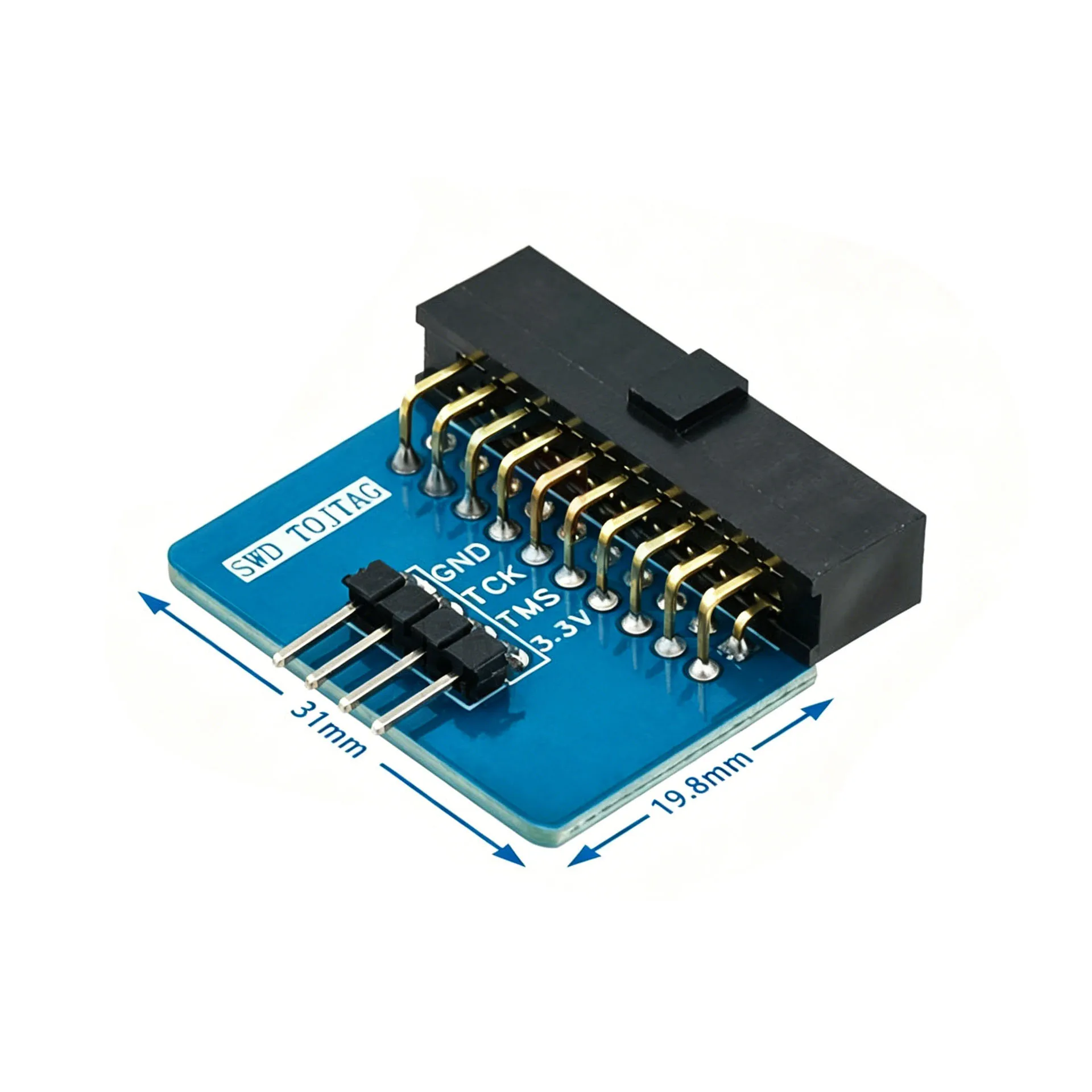 1~100Pcs SWD To JTAG Adapter Board 20P 2.54mm Pitch JTAG To 4Pin SWD Interface Conversion Board Compatible With JLINK Debugger