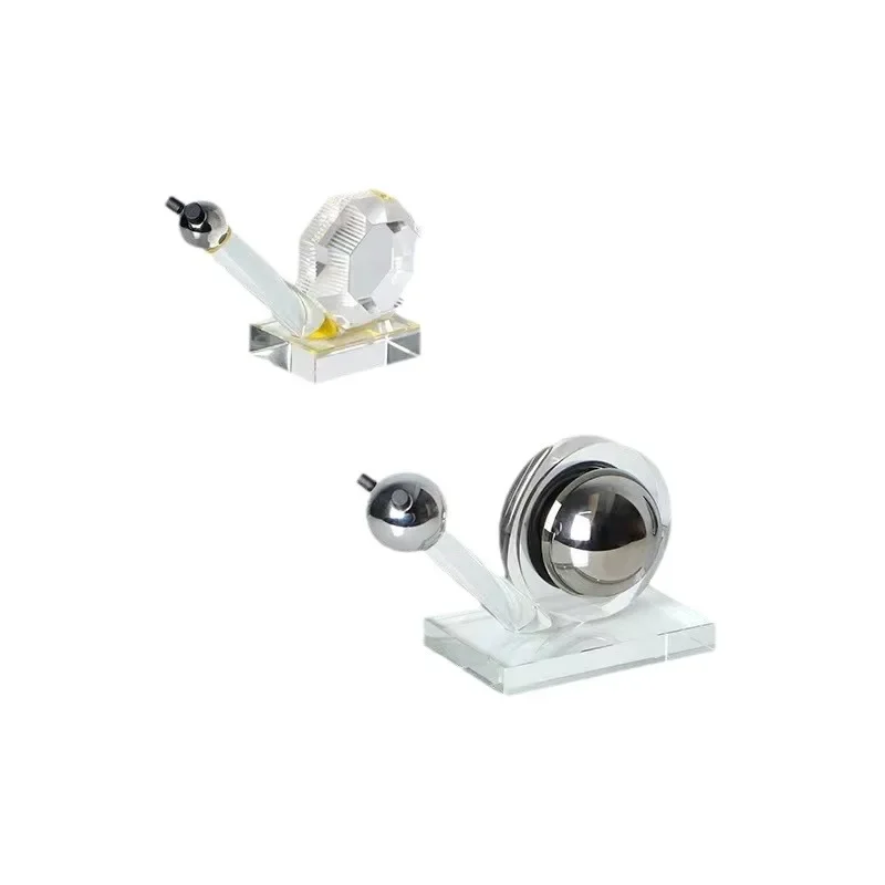 Simple and creative crystal snail ornament, living room study children's room model room, decoration handicrafts white crystal