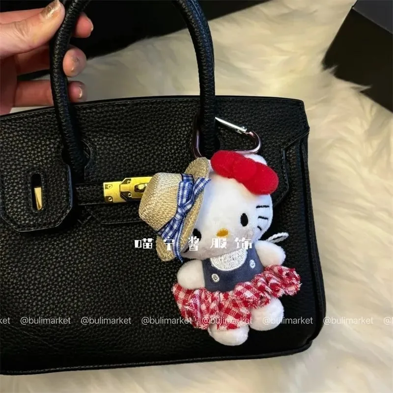 Sanrio Leuke Anime Hellokittys Sleutelhanger Anime Cartoon Kitty Kat Pluche Hangende Sleutelhanger Rugzak Accessoires Hanger Meisje Geschenken