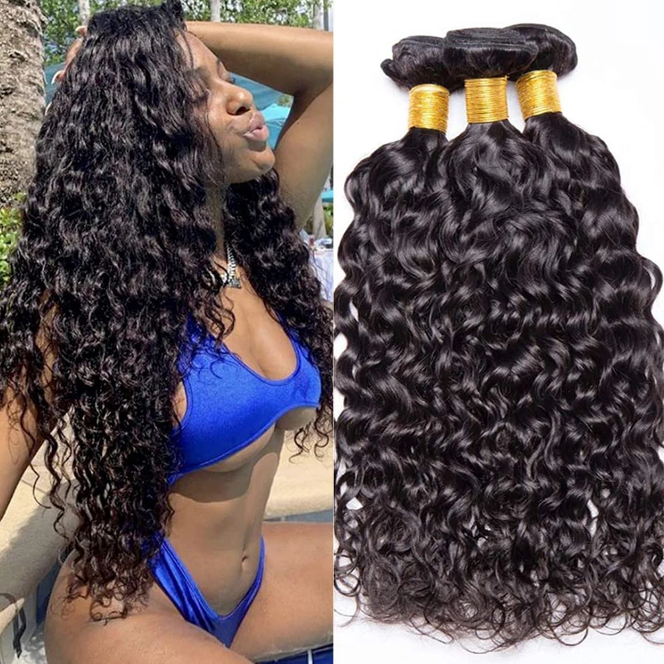 

26, 28, 30, 32, пучки человеческих волос с волнистыми волнами, пучки вьющихся волос, влажные и волнистые, натуральные черные, Remy, 100% наращивание человеческих волос, дешевые