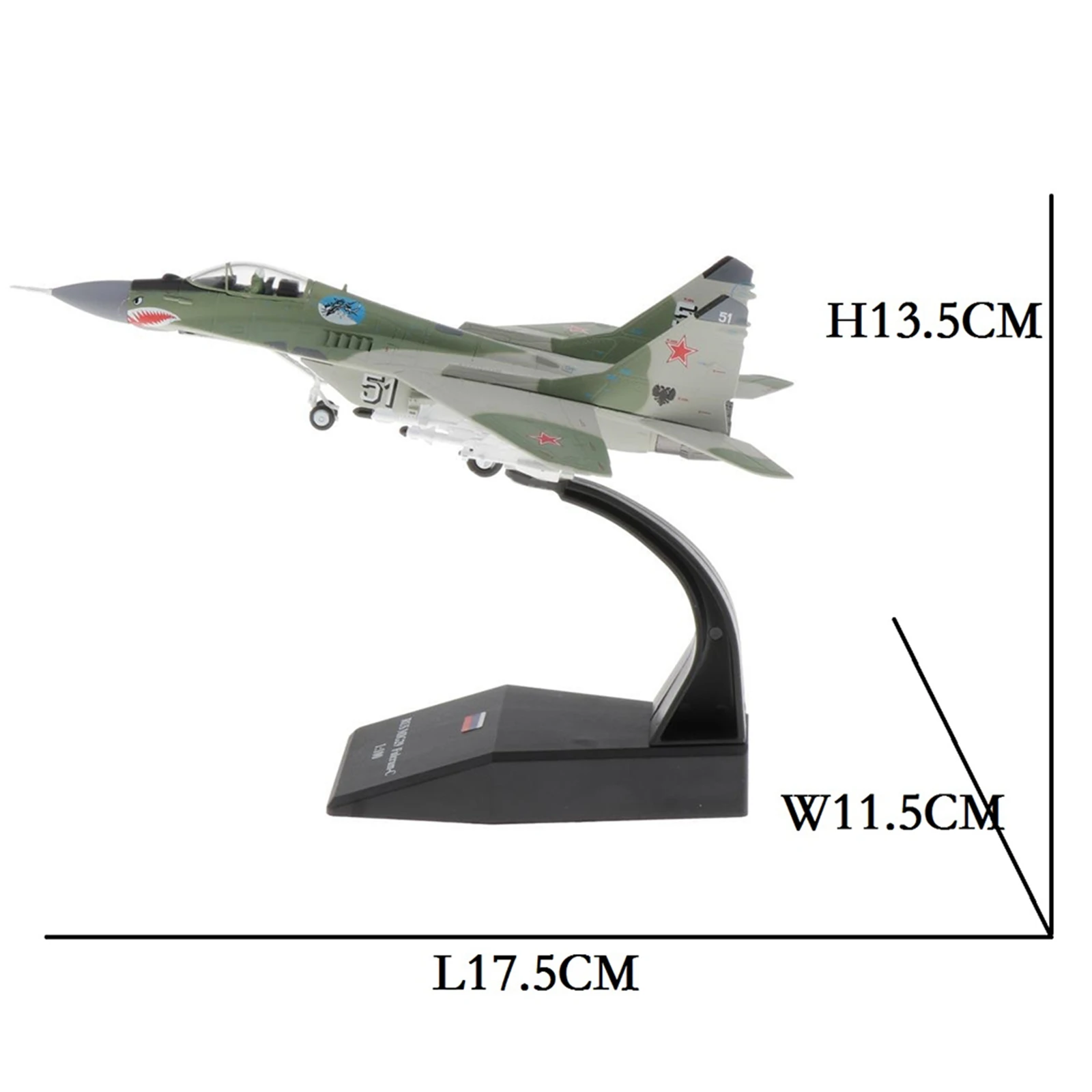 1/100 Scale MIG-29 Russian Model Diecast Metal Plane Aircraft Airplane Model Children Gift Toy Ornament For Collections