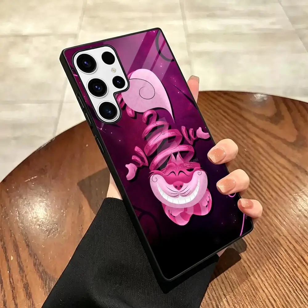 Cheshire Cat Alice In wonderland Phone Case For Samsung S26 S25 S24 S23 S22 S21 Plus Ultra Fold A Glass Case