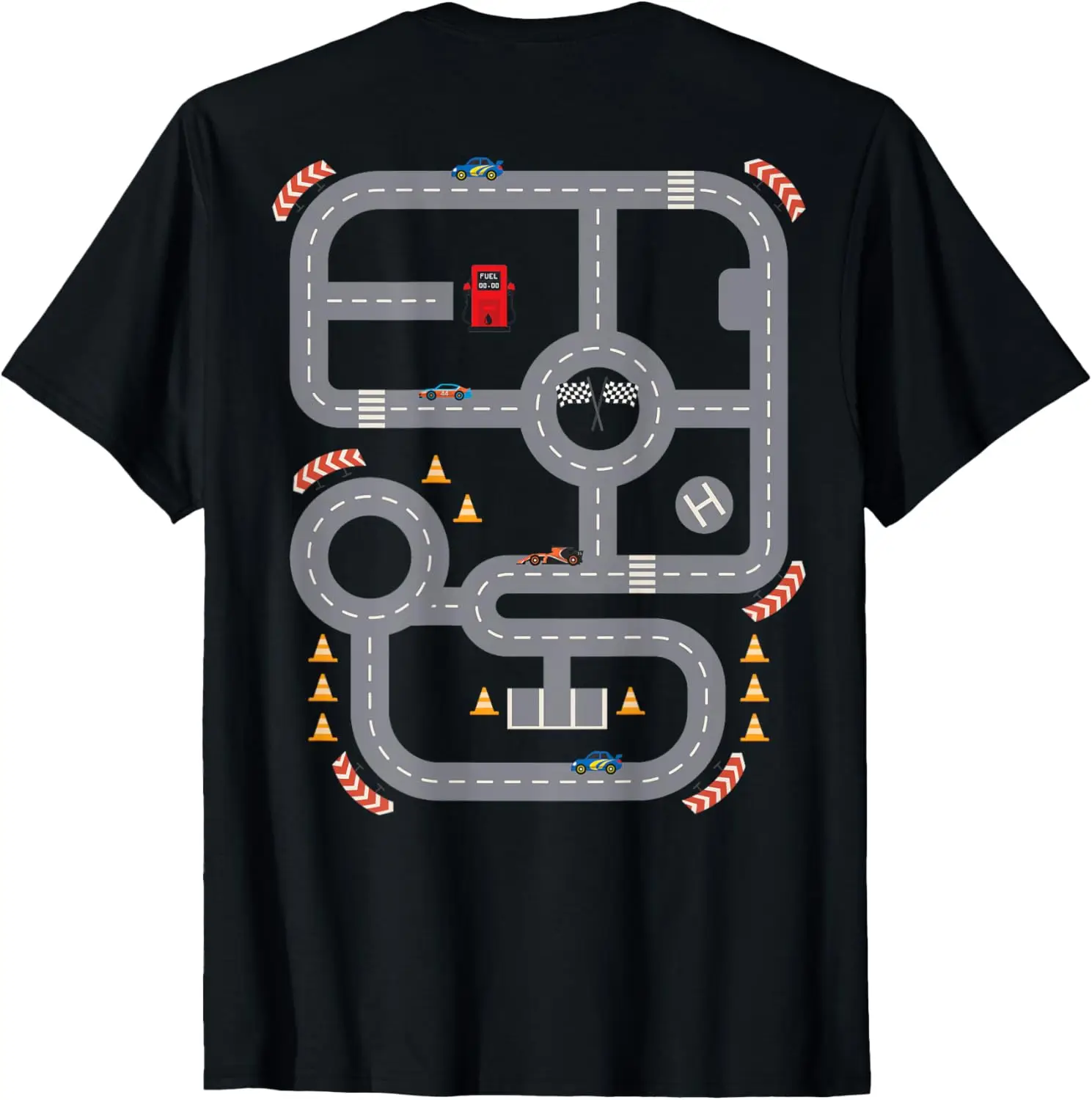 Cool Playmat Race Car Track On Back Dad race car Mat T-Shirt