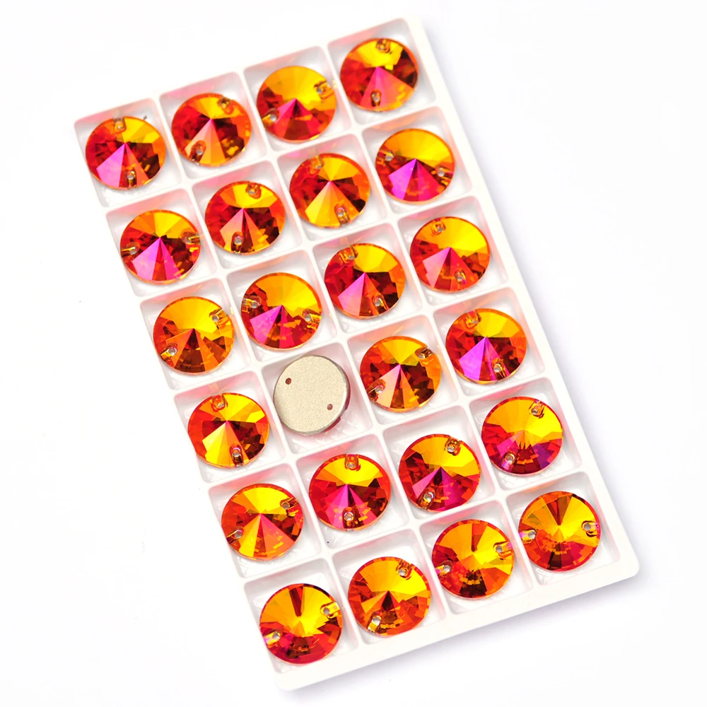 PUBRILEX Großhandel Glas K9 Rivoli Runde Kanten mit Facetten zum Aufnähen Strasssteine in Allen Farben für DIY Kleidung, Kleider und Bekleidung – Detail 3