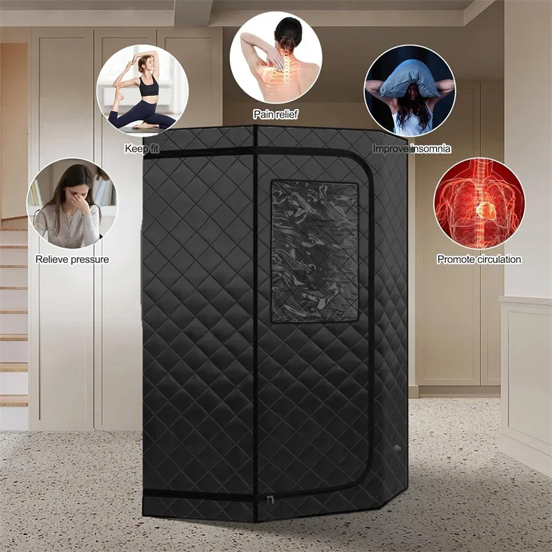 Portable Steam Sauna, 1 Person Sauna Tent for Home, with 4L & 1500W Steamer