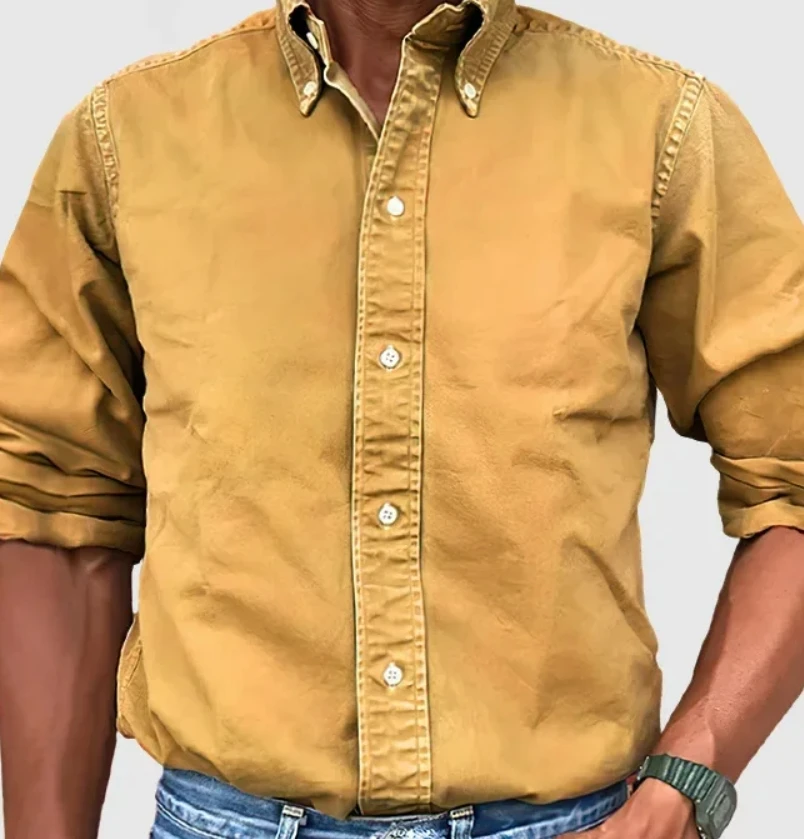 

Men's Casual Commuter Business Formal Shirt Slim Fit Long Sleeve Plaid Shirts Vintage Social Blouses Tops