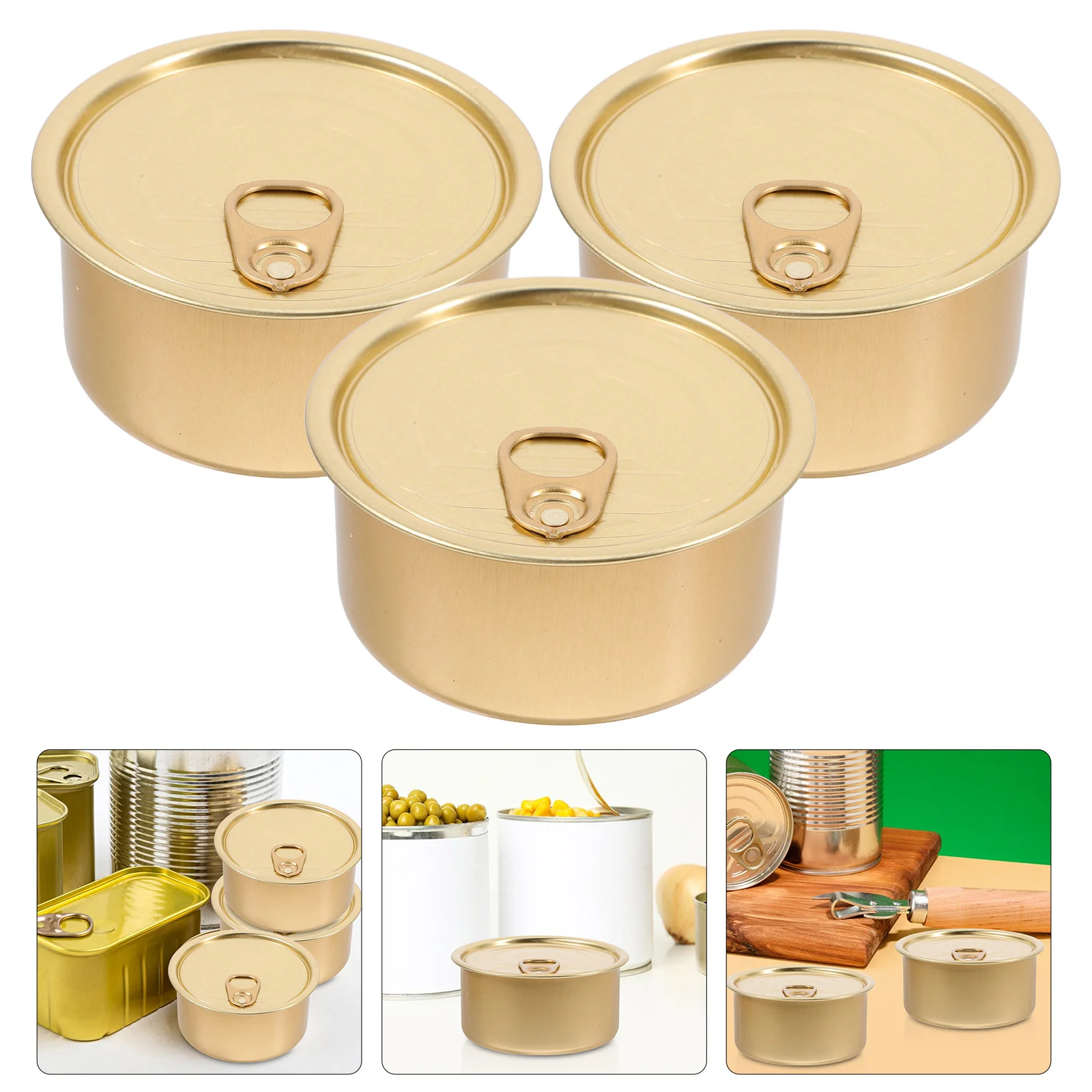 10 Pcs Cans Empty Food Cookie Tins Refillable Round Tuna Dessert Pet Bulk Paint