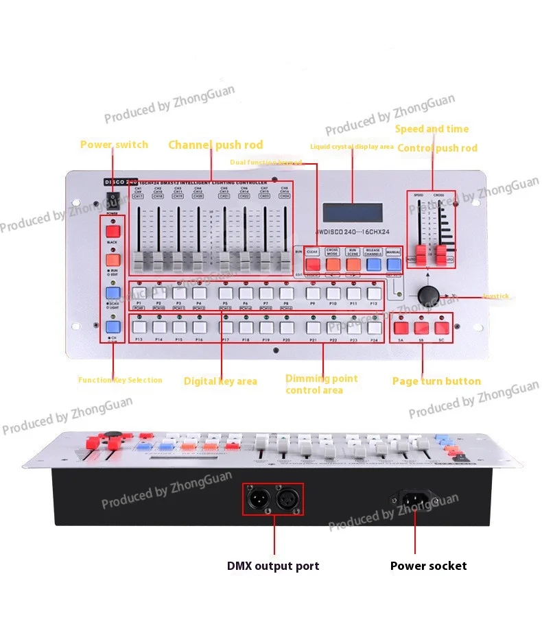 Disco240 Console DMX512 Controller LED Par Light Moving Head Beam of Light Stage Lighting Console