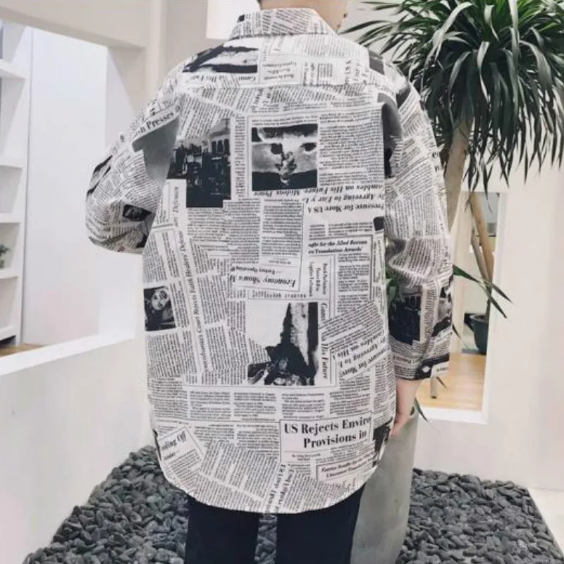 Shirts Women Printed Leisure Chic Unisex BF Couples Thin Breathable Fashion All-match Summer 2XL Loose Ulzzang Retro New Female