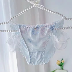 Lolita Hollow Lace Edge Sexy Pure Desire Panties Japanese Embroidered Sweet Girl Underwear Cotton Low Waist Triangle Panties