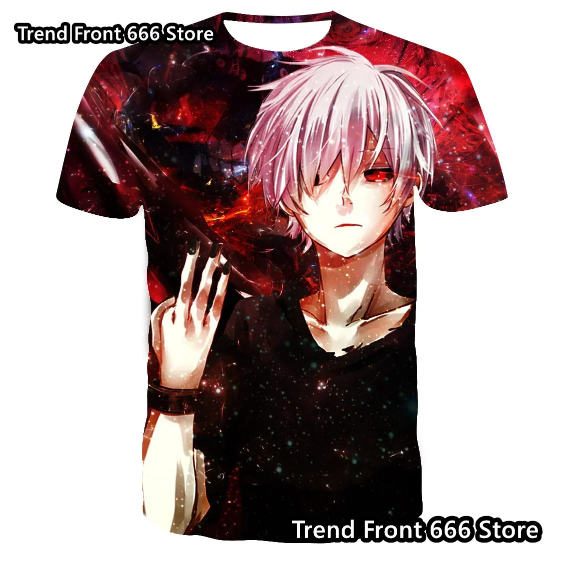 

Hot Japanese Anime Tokyo Ghoul Boys T-shirts Summer Short Sleeve Daily Tops Kaneki Ken 3D Priting Kid's Tshirt Children Clothes