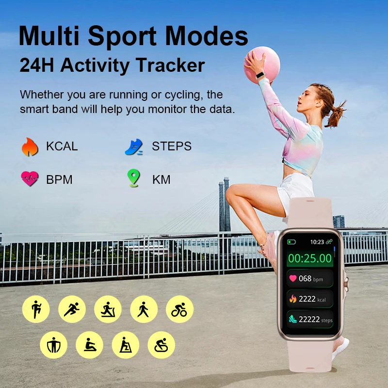 LIGE Smart Watch For Women Men 1.47 inch Sports Fitness Band Sleep Health Monitor IP68 Waterproof Smart Bracelet For Android ios