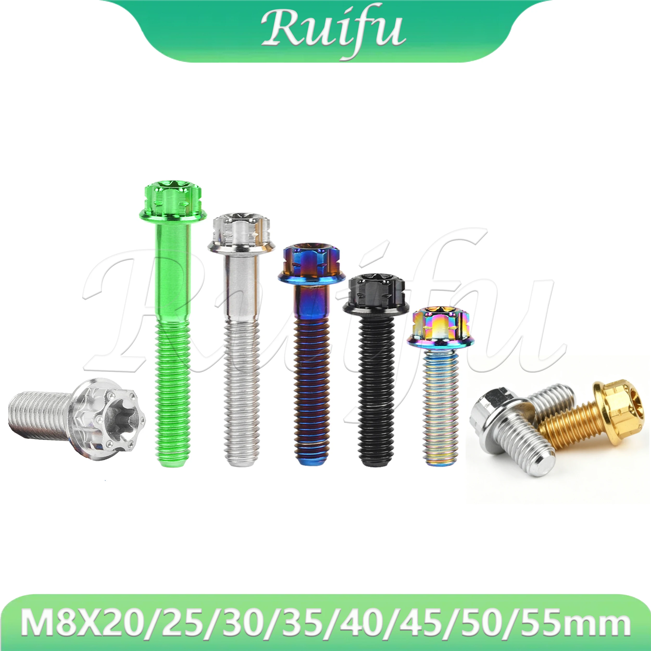 Titanium Bolt  M8X20 25 30 35 40 45 50 55 mm  Small Flange Torx Head for Motorcycle Decoration Modification