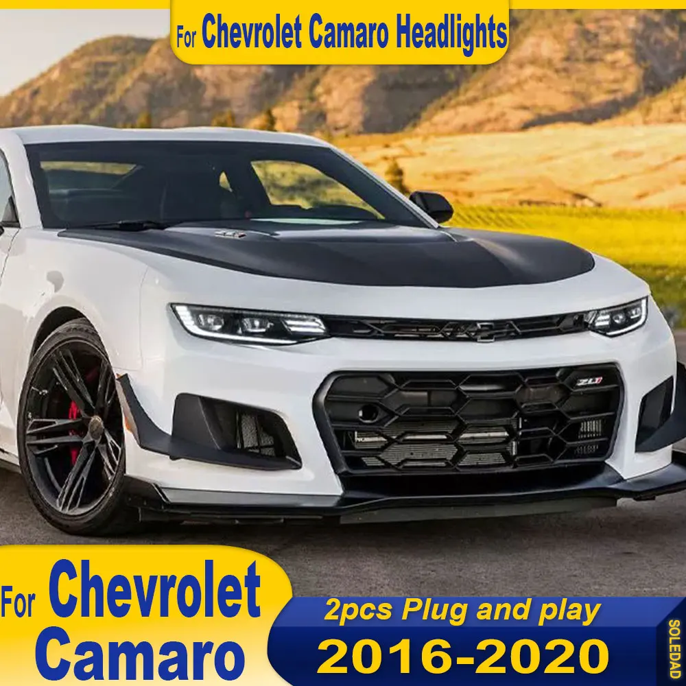 

Автомобильные фары в сборе для Chevrolet Camaro 2016 2017 2018 2019 2020, светодиодные фары, автомобильные поворотные фары, аксессуары Plug and Play