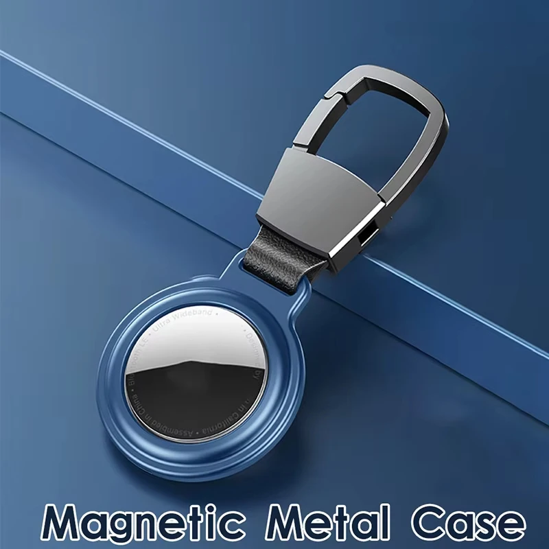 

Metal Magnetic Waterproof Anti-Lost Scratch-Resistant Protective Case With Keychain Holder For Airtag Collar Locator Pet Tracker