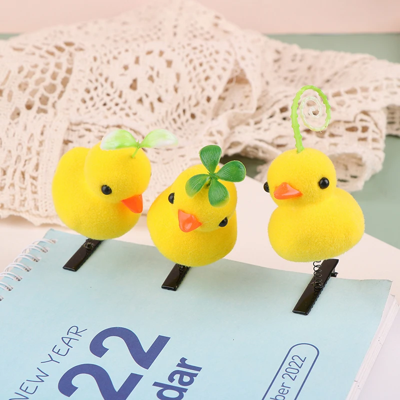 1PC Lovely Animal Hairpin Barrettes Cute Little Yellow Duck Side Clip For Children Hair DIY Accessories Yellow Duck Hair Clip