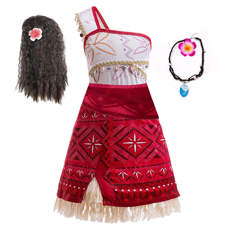 New Princess Moana 2 Costume for Girls Kids Vaiana Cosplay Children Carnival Birthday Party Prom Clothes Beach Dress Vestido