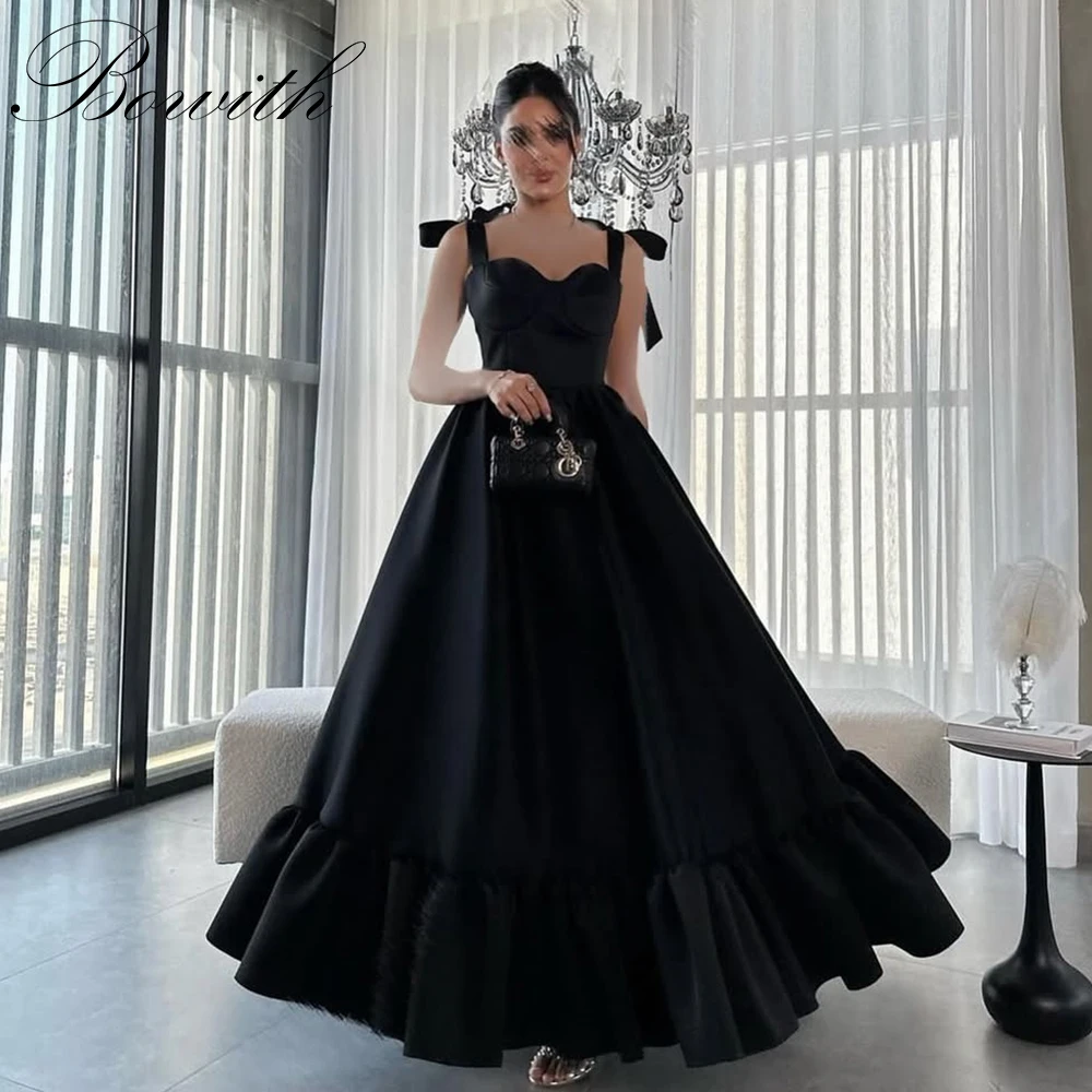 

Вечерние платья Bowith Sweetheart на бретелях, женское платье по индивидуальному заказу для особых случаев, вечернее платье трапециевидной формы, платье для выпускного вечера