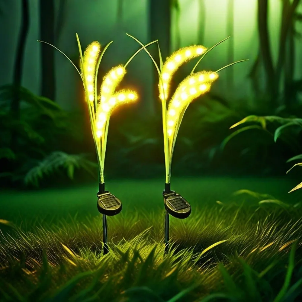 

1 шт., 3 головки, солнечный светодиодный уличный садовый светильник, водонепроницаемый собачий хвост, трава, оптоволоконный заземляющий светильник для двора, патио, вечеринки