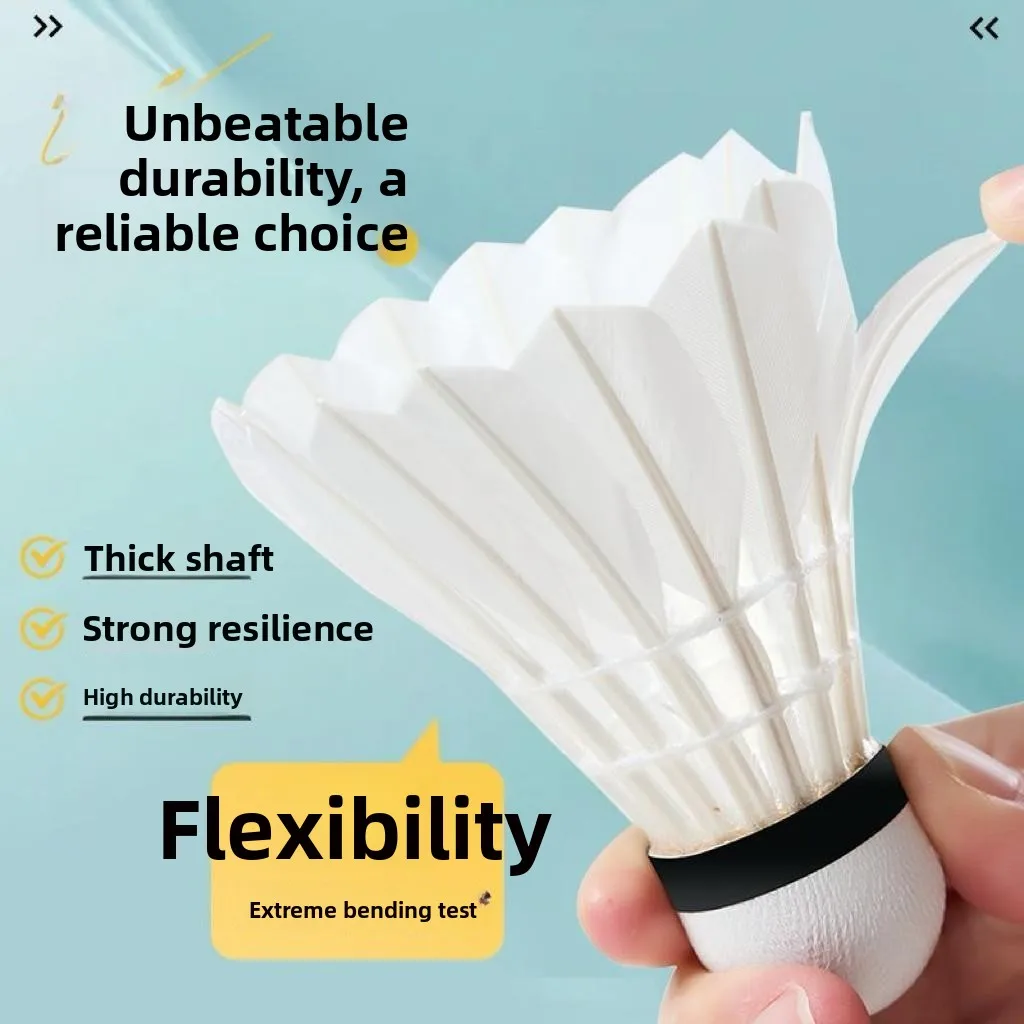 

Durable Goose Feather Badminton Shuttlecock for Indoor Outdoor Competition And Training Windproof Easy to Handle for Primary ...