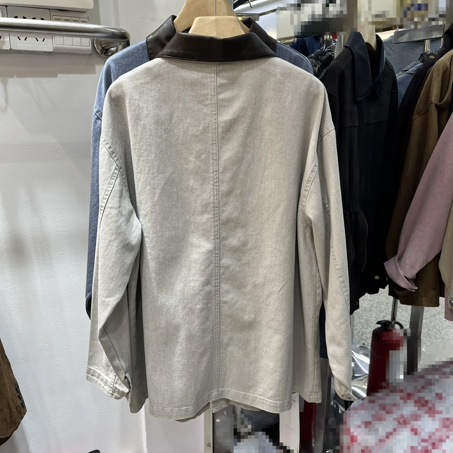 SuperAen printemps et automne 2025 nouveau Vintage PU col Polo Patchwork mi-long manteau pour femmes surdimensionné manteaux décontractés