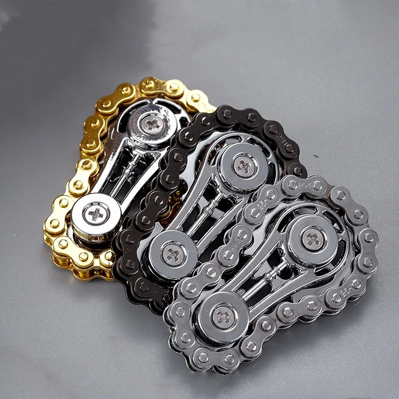 سلسلة عجلة دولاب الموازنة الدورية جيروسكوب بأطراف الأصابع تململ سبينر تخفيف الضغط سلسلة دراجات معدنية EDC تململ لعبة الكبار #6