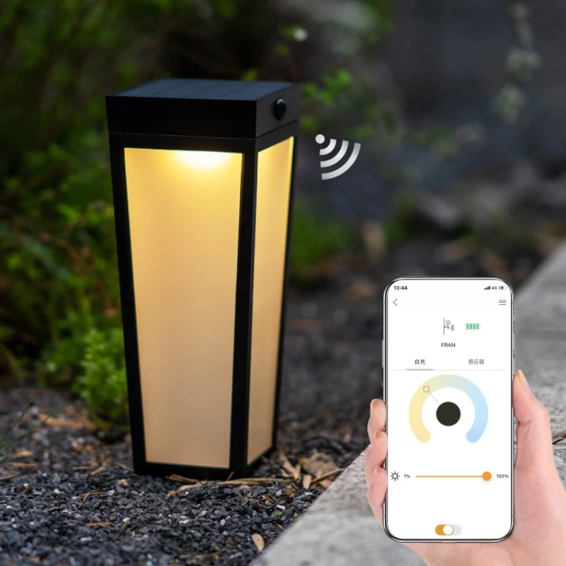 

Outdoor smart lawn lamp Bluetooth mobile phone wireless home solar garden lamp luxury all-aluminum lighting street lamp