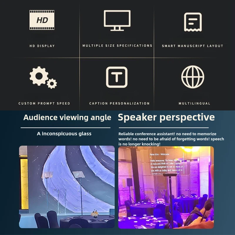 Stylive Speech Vocabulary Lifter Transparent Large Screen 22/24/27Inch Colorful Hd Display Customized Word Scope Lifting Speed