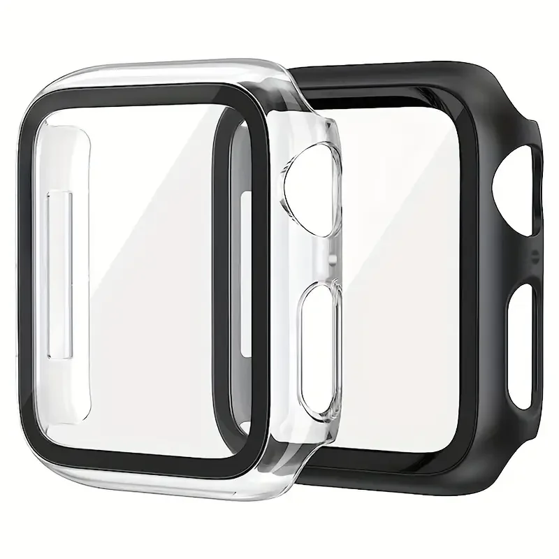 Gehärtetes Glas + Hülle für Apple Watch Serie 9 8 7 6 5 4 3 SE 44 mm 45 mm 40 mm 42 38 41 mm Abdeckung Stoßstange Displayschutzfolie Zubehör