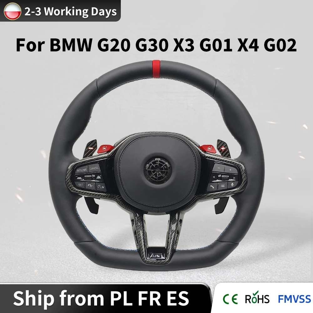 Volant en cuir pour BMW G30 G20 G01 G02 G11 G22 G29 G80 M3 M4 M5 F90 F40 F44, accessoires de voiture personnalisés avec palettes de changement de vitesse