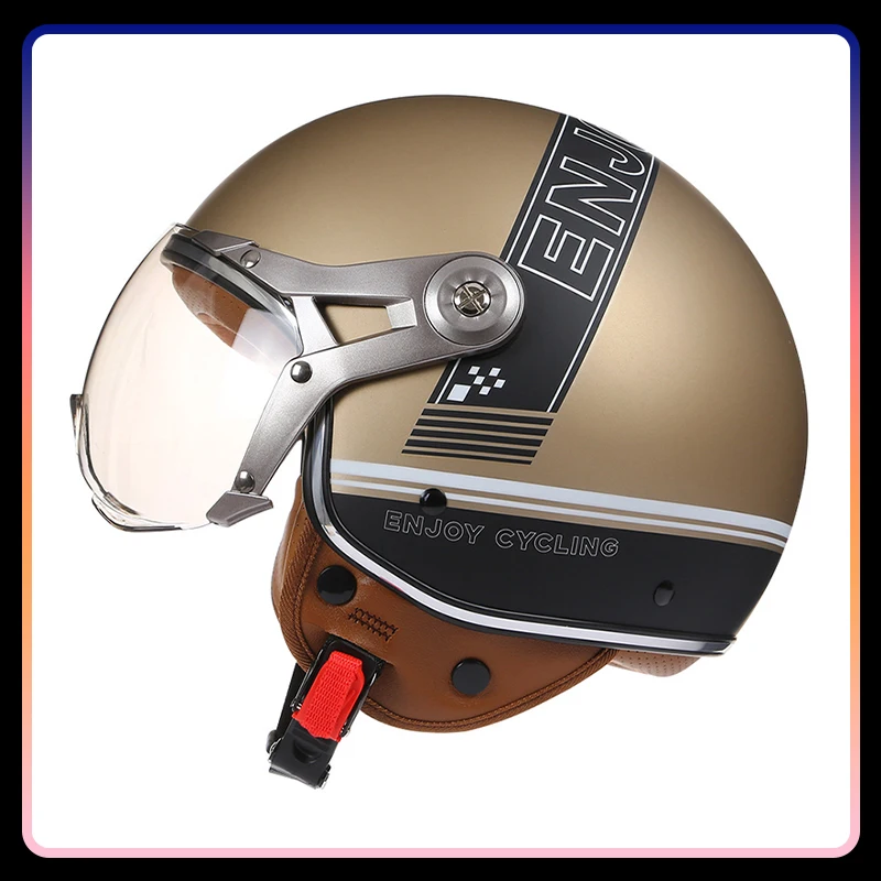 Caschi Moto Open Face DOT Retro Moto Jet caschi per uomo donna Vintage Chopper Capacete De Moto Cascos Scooter