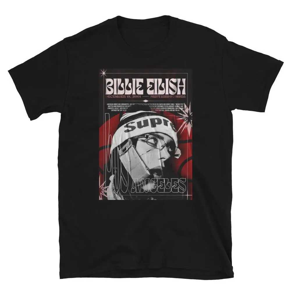 Billie Eilish Concert Graphic Tee Vintage Music Fan Shirt 2026 Summer Men Women 100_Cotton Oversized T-shirt Street Wear Y2K