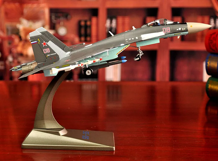 32 long Military enthusiast # 1:72 Russia air force modern Simulated aircraft SU-35 Fighter battleplane alloy Model statue