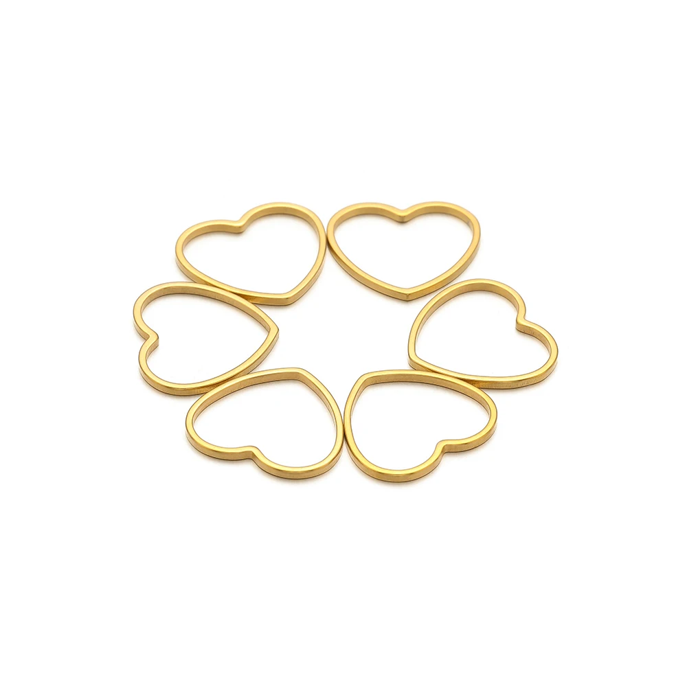 20-50Pcs Stainless Steel Heart Charms Connectors Pendant for DIY Jewelry Making Necklace Supplies Findings Earrings Accessories