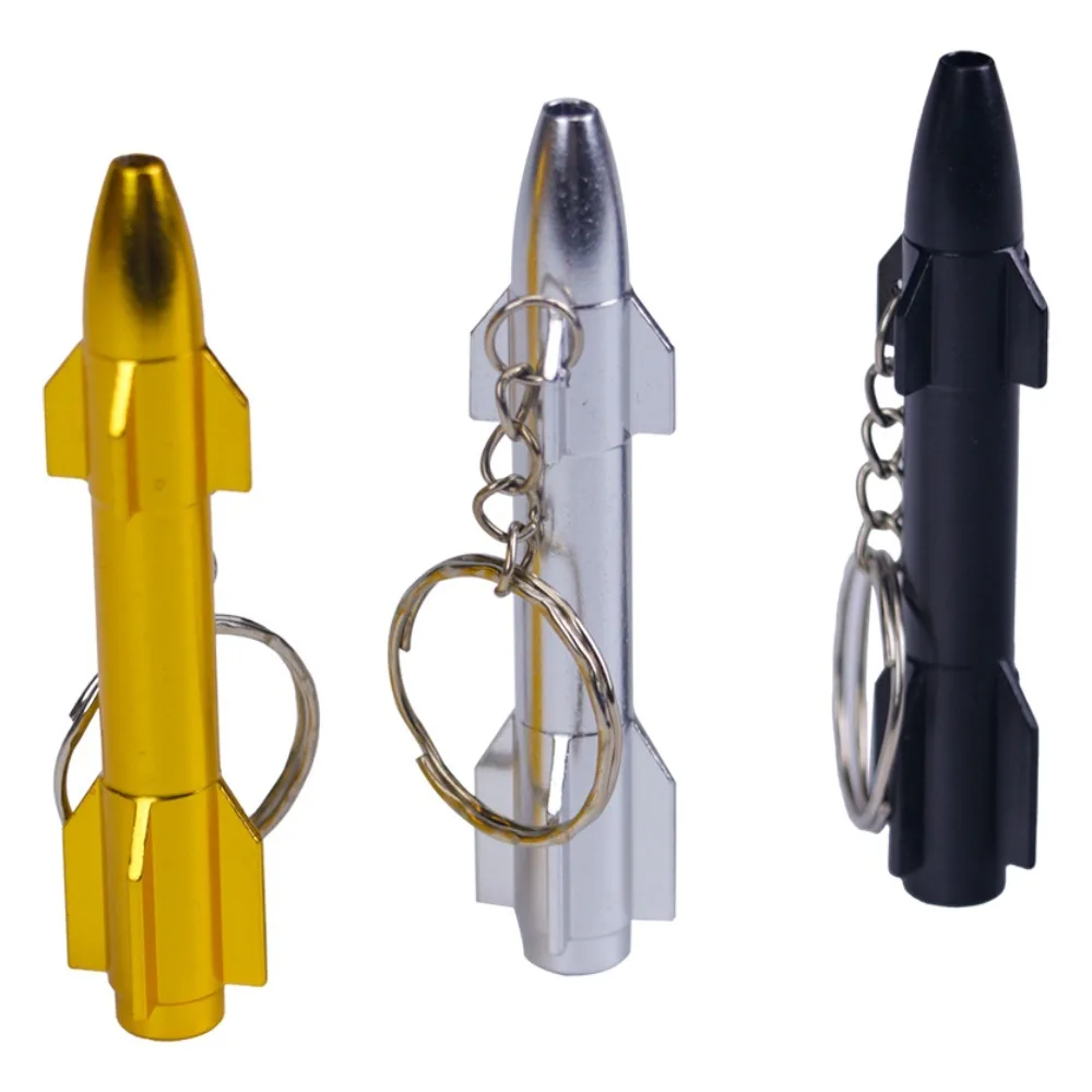 

Rocket Shaped Metal Pendant with Chain Portable Compact Cigarette Accessory Holiday Gift