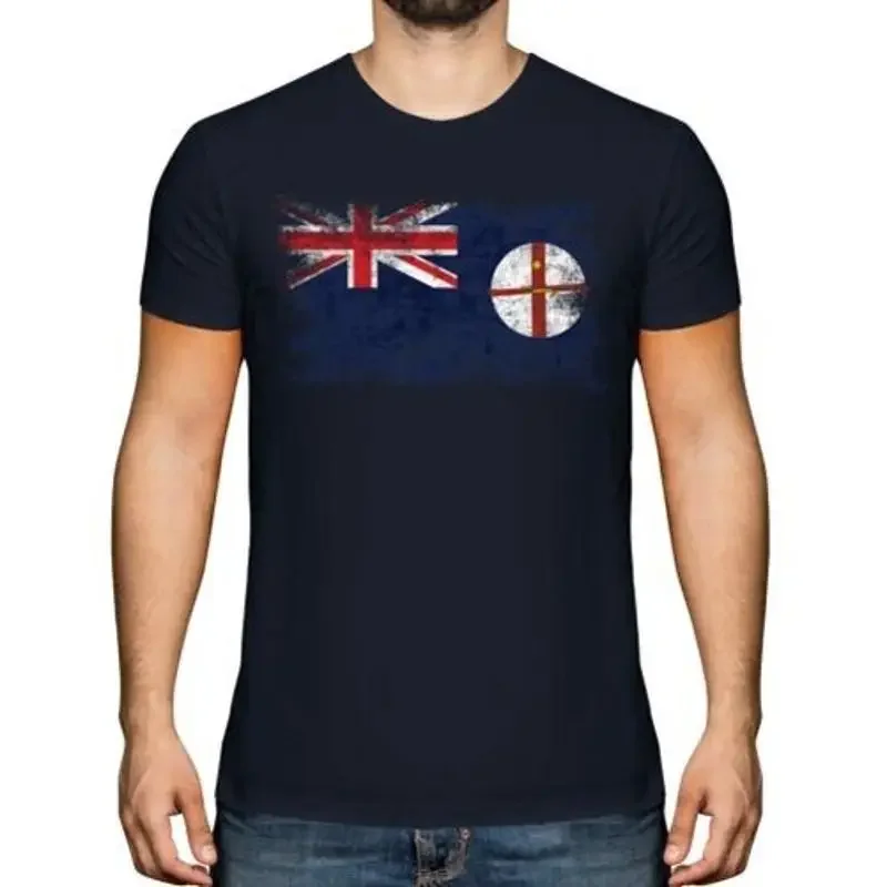 NEW SOUTH WALES DISTRESSED FLAG MENS T-SHIRT TOP WELSH SHIRT JERSEY GIFT