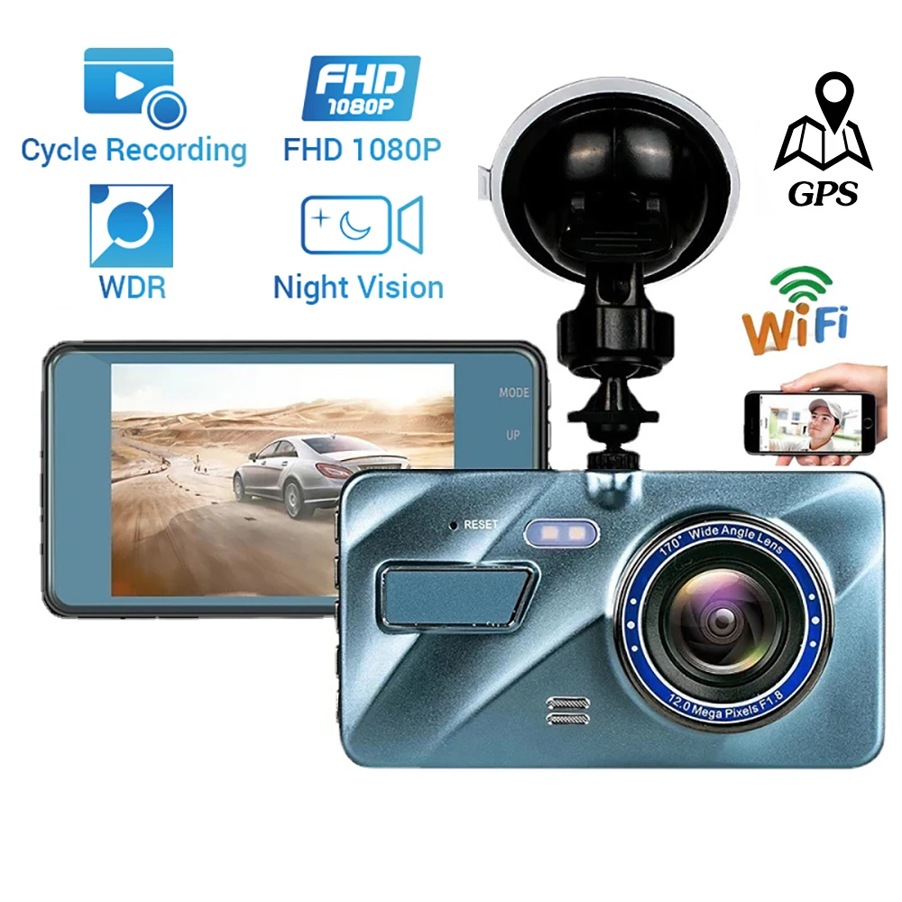 Car DVR WiFi Full HD 1080P Dash Cam Rear View Reverse Camera Video Recorder Night Vision Dashcam Black Box GPS Car Accessories