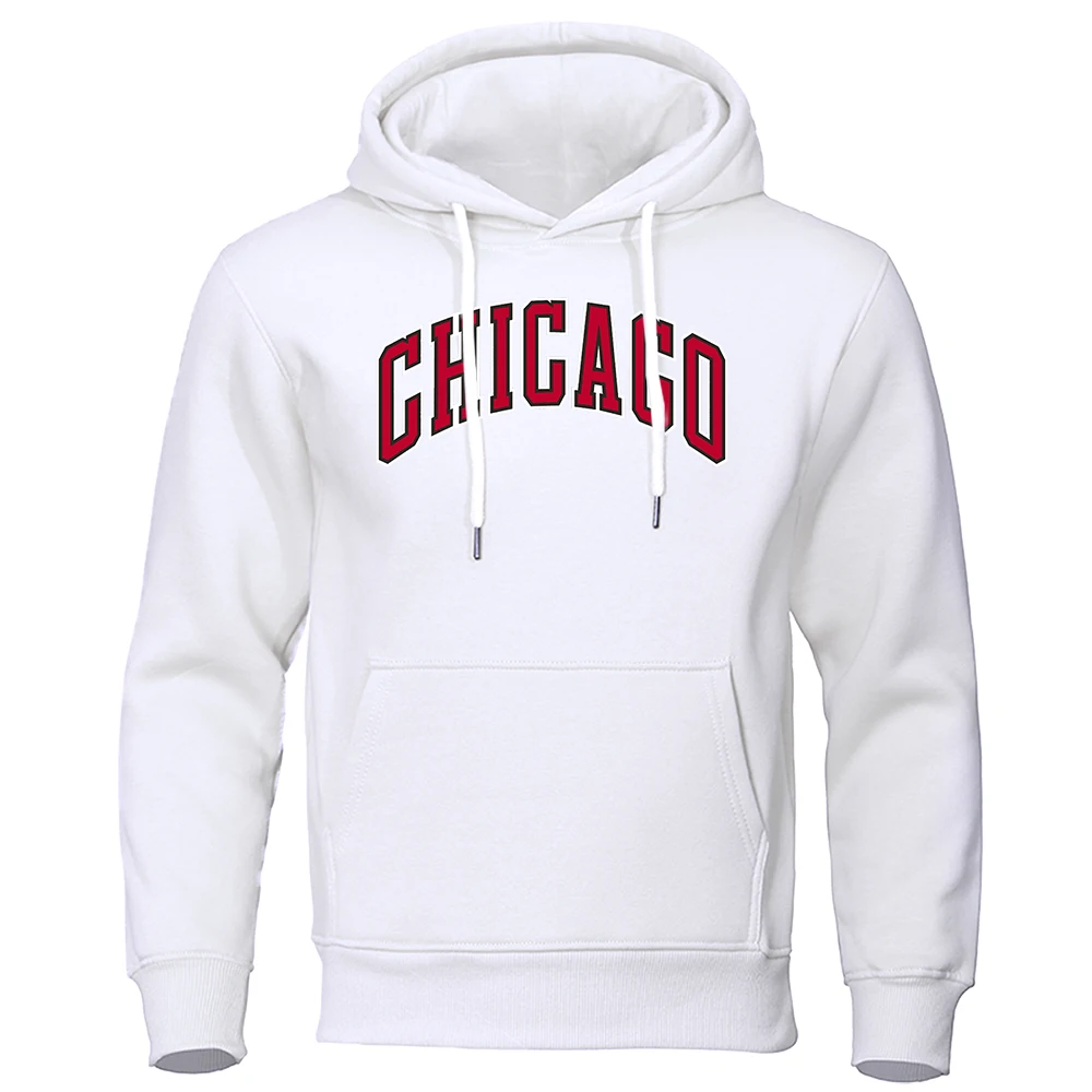 

Chicago basketball uniform street print hoodie men's personalized loose fitting clothing pocket hoodie soft and comfortable