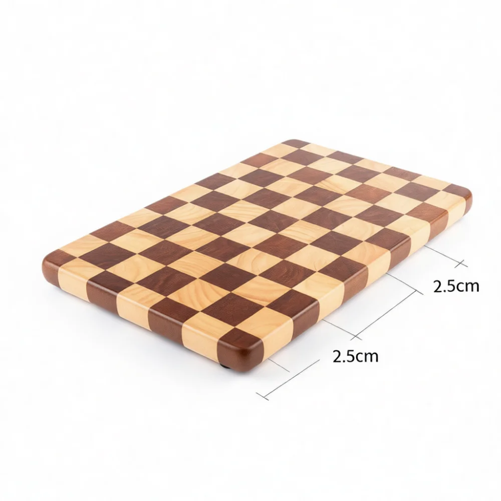 Unique Mosaic Patterns Wooden Cutting Board Solid Wood Chopping Block Simple Modern Kitchen Utility Prep Station