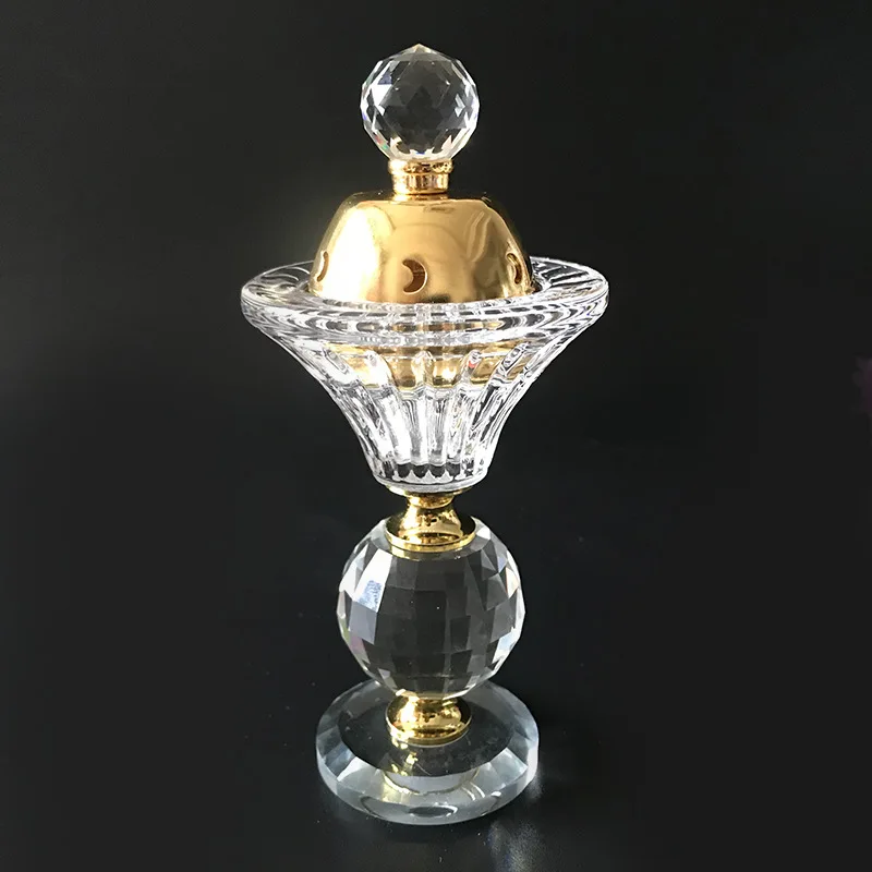 Crystal Incense Burner Portable Creative Crystal Crafts Car Decoration Metal Burners Arabian Incense Burner Household Decoration