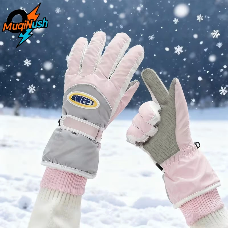 

MuqiNush Winter Thickened Ski Gloves Warm Fleece Full Finger for Men Women Anti-slip,Touch Screen ,for Cycling Skiing Outdoor