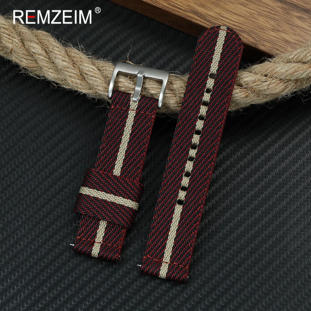 Sport Herren Nylon-Uhrenarmband 20mm 22mm Schnellverschluss Federsteg Uhrenband Langlebiges Leichtgewicht Herren-Armband