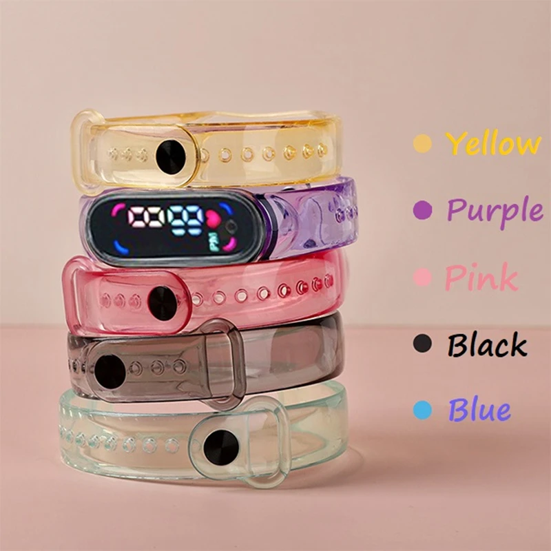البوكيمون LED لينة سيليكون شفاف اللون تغيير سوار أشعة الشمس الملونة معصمه صبي الفتيات الرياضة ساعة هدية عيد لعبة