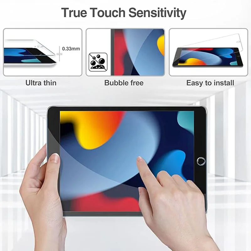 2 Stück gehärtetes Glas Displayschutzfolie für iPad 10.2 9.7 10. 5 10.9 Pro 11 Neues iPad 10 9 8 7 6 5 Air 4 3 2 2020 2021 2022 – Detail 6