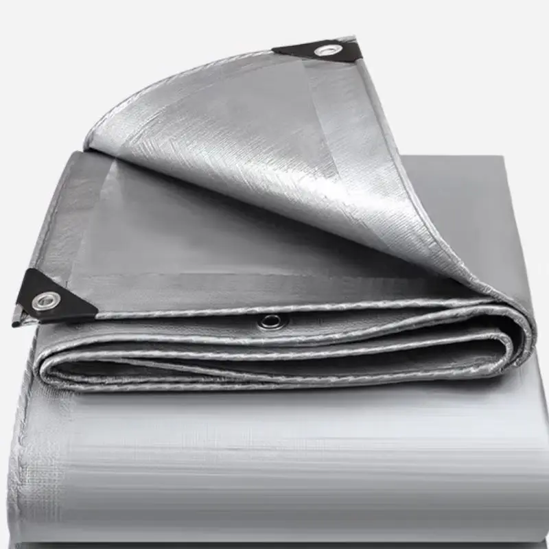 Outdoor Thickened Double Silver Tarpaulin Sunscreen Cloth Waterproof Rainproof UV Protection Truck Cargo Cover